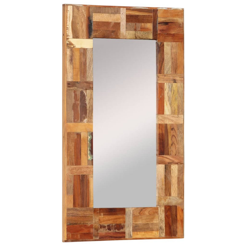 Wall Mirror Solid Wood Reclaimed 50x80 cm