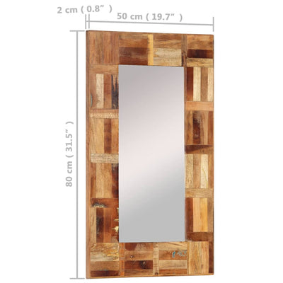 Wall Mirror Solid Wood Reclaimed 50x80 cm