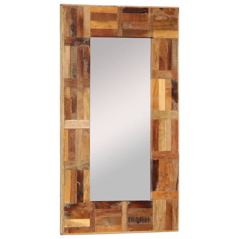 Wall Mirror Solid Wood Reclaimed 50x80 cm