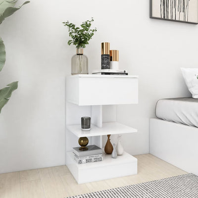 Bedside Cabinet White 40x35x65 cm Engineered Wood