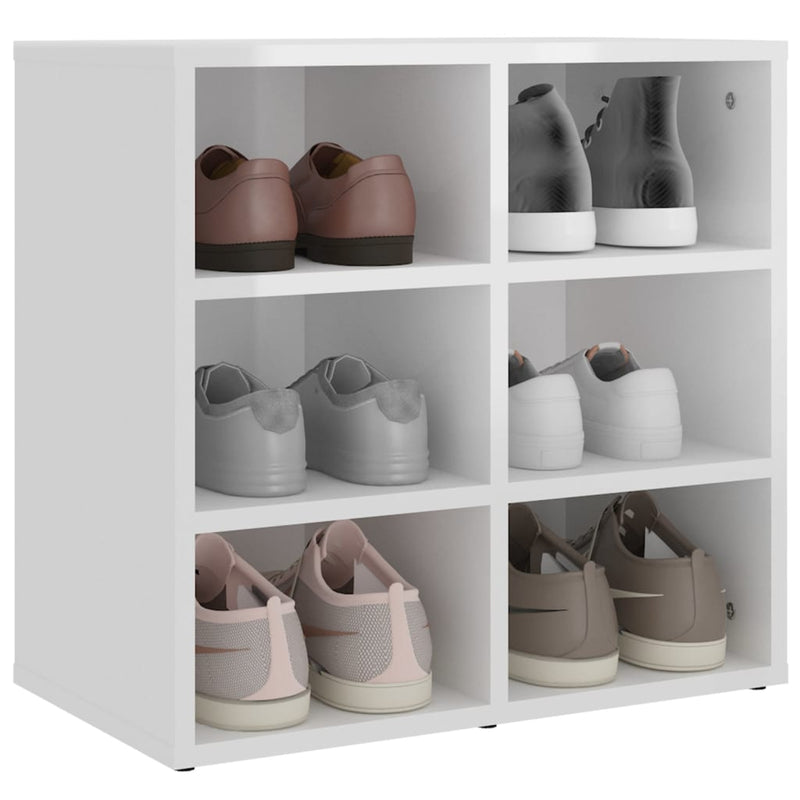 Shoe Cabinet High Gloss White 52.5x30x50 cm