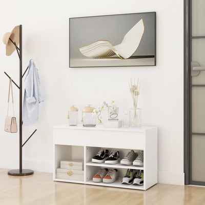 Shoe Bench White 80x30x45 cm Engineered Wood