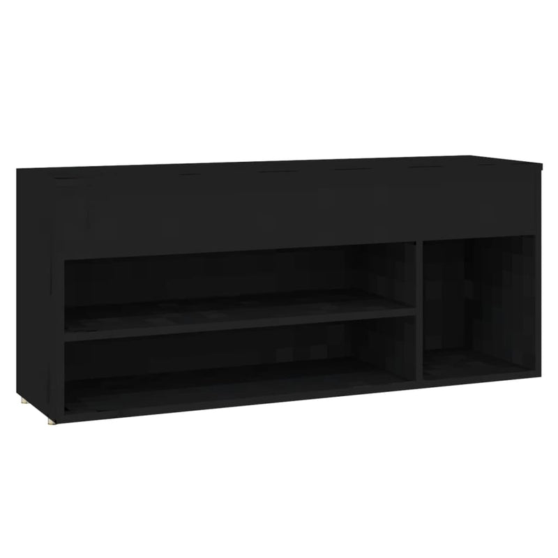 Shoe Bench Black 105x30x45 cm Engineered Wood