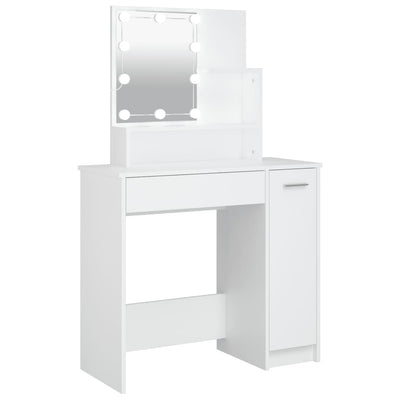 Dressing Table with LED White 86.5x35x136 cm