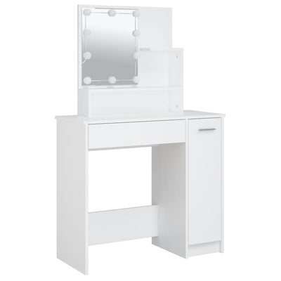 Dressing Table with LED White 86.5x35x136 cm