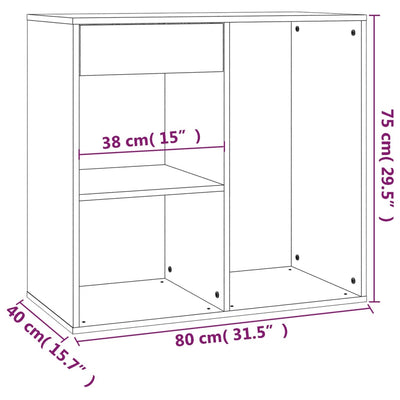 Cosmetic Cabinet White 80x40x75 cm Engineered Wood