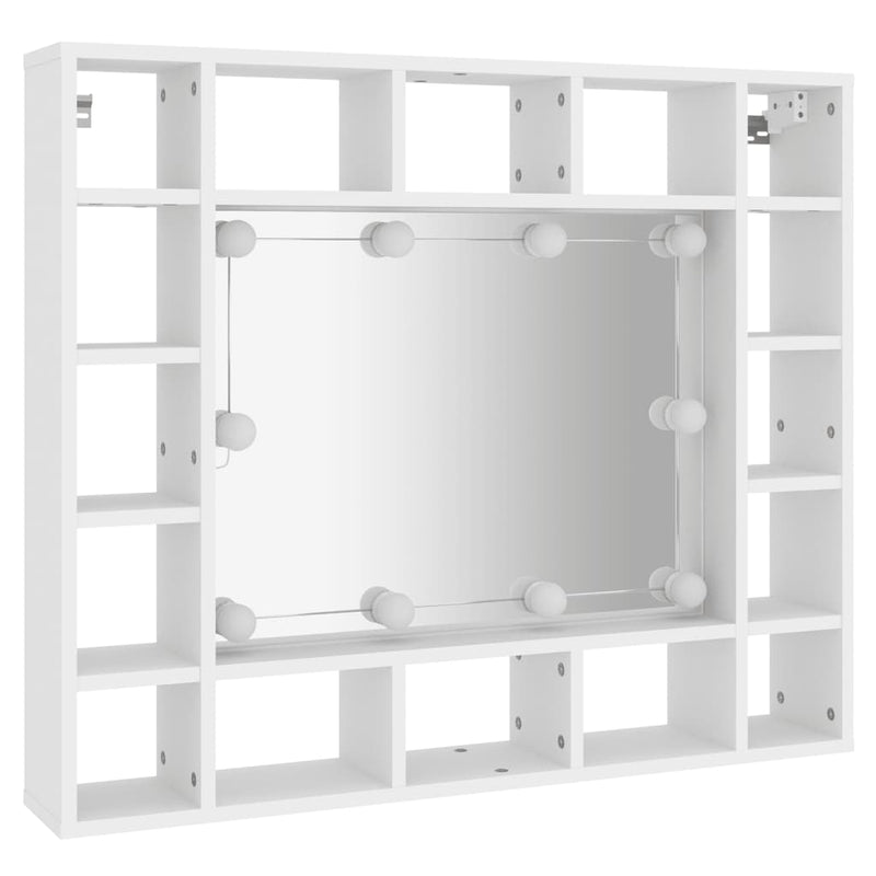 Mirror Cabinet with LED White 91x15x76.5 cm