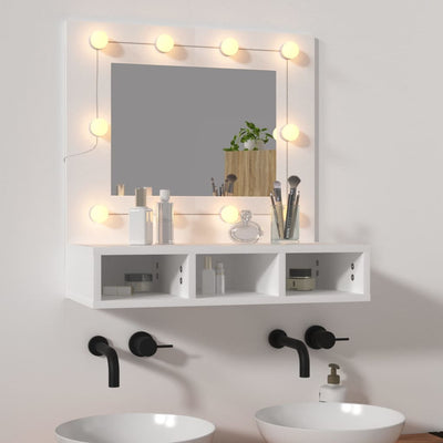 Mirror Cabinet with LED White 60x31.5x62 cm