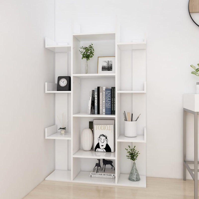 Book Cabinet White 86x25.5x140 cm Engineered Wood