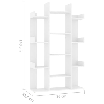 Book Cabinet White 86x25.5x140 cm Engineered Wood