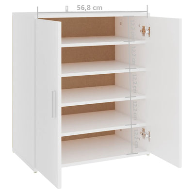 Shoe Cabinet White 60x35x70 cm Engineered Wood