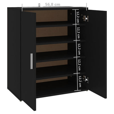 Shoe Cabinet Black 60x35x70 cm Engineered Wood