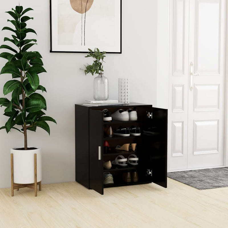 Shoe Cabinet Black 60x35x70 cm Engineered Wood