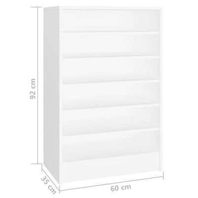 Shoe Cabinet White 60x35x92 cm Engineered Wood