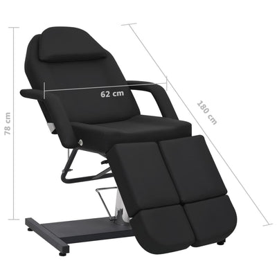 Beauty Treatment Chair Faux Leather Black 180x62x78 cm