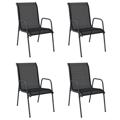 Garden Chairs 4 pcs Steel and Textilene Black