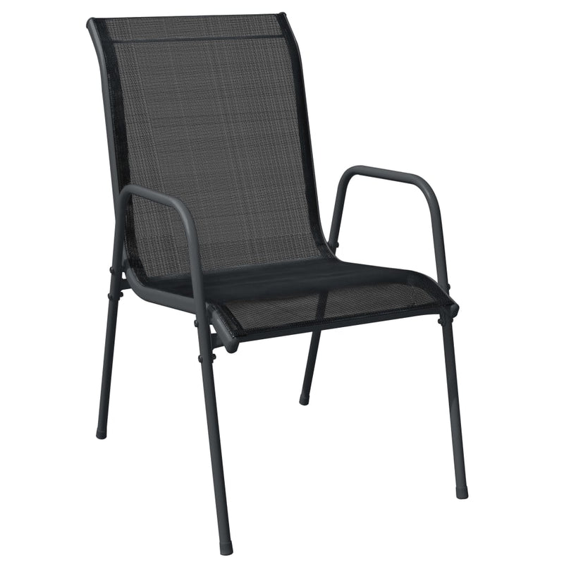 Garden Chairs 4 pcs Steel and Textilene Black