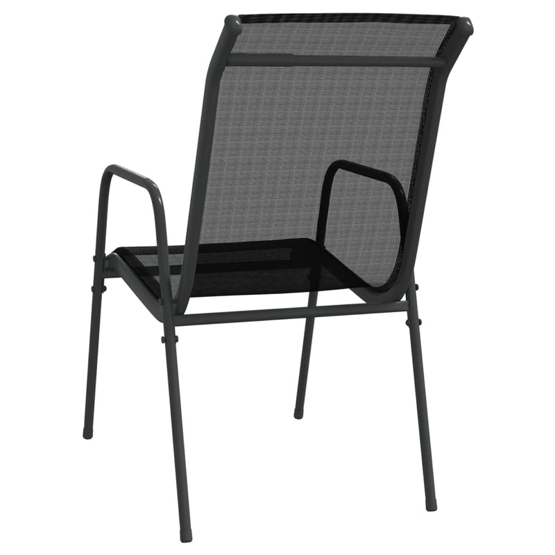 Garden Chairs 4 pcs Steel and Textilene Black