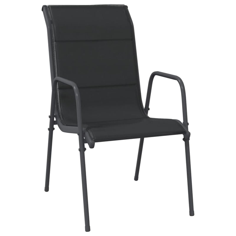 Garden Chairs 6 pcs Steel and Textilene Black