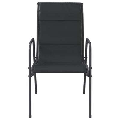 Garden Chairs 6 pcs Steel and Textilene Black