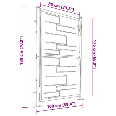 Garden Gate 100x180 cm Stainless Steel