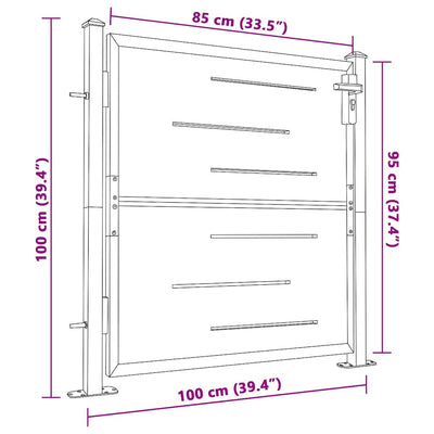 Garden Gate 100x100 cm Stainless Steel