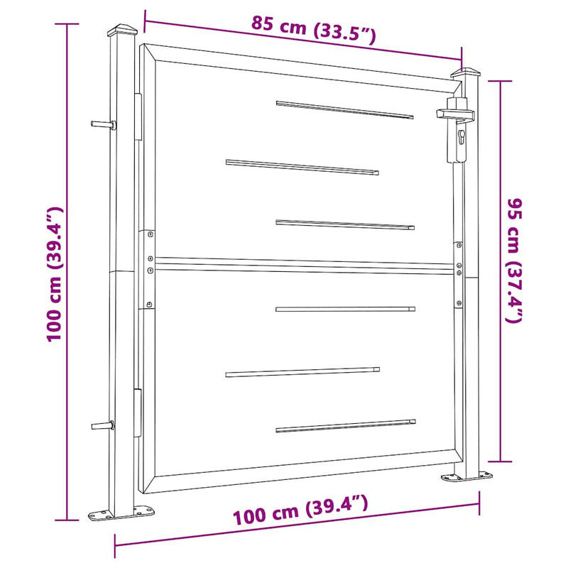 Garden Gate 100x100 cm Stainless Steel