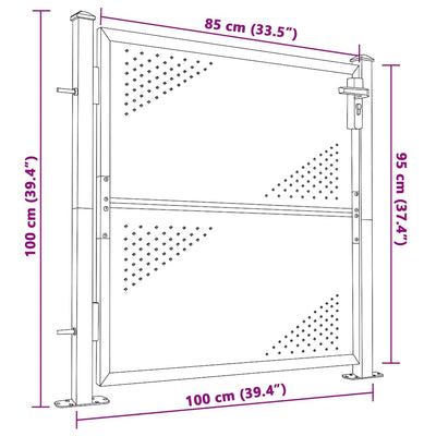 Garden Gate 100x100 cm Stainless Steel