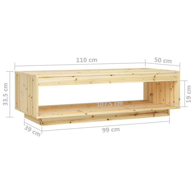 Coffee Table 110x50x33.5 cm Solid Firwood