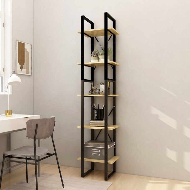 5-Tier Book Cabinet 40x30x175 cm Pinewood