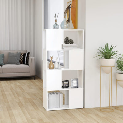 Book Cabinet Room Divider White 60x24x124.5 cm Engineered Wood