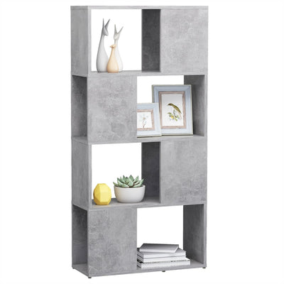 Book Cabinet Room Divider Concrete Grey 60x24x124.5 cm