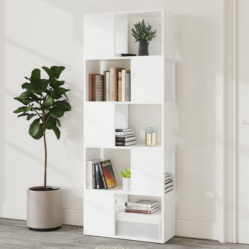 Book Cabinet Room Divider White 60x24x155 cm Engineered Wood