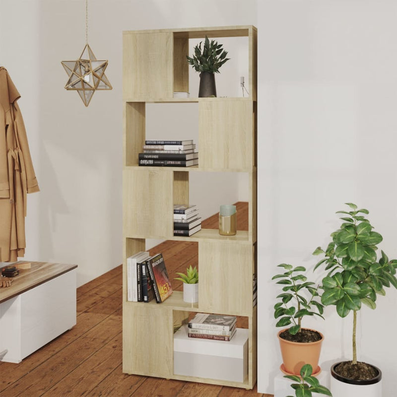 Book Cabinet Room Divider Sonoma Oak 60x24x155 cm