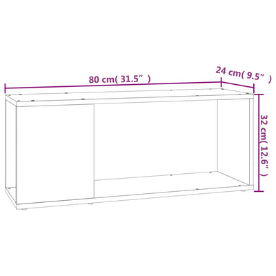 TV Cabinet White 80x24x32 cm Engineered Wood