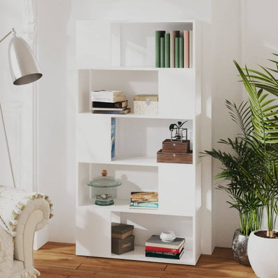 Book Cabinet Room Divider White 80x24x155 cm Engineered Wood