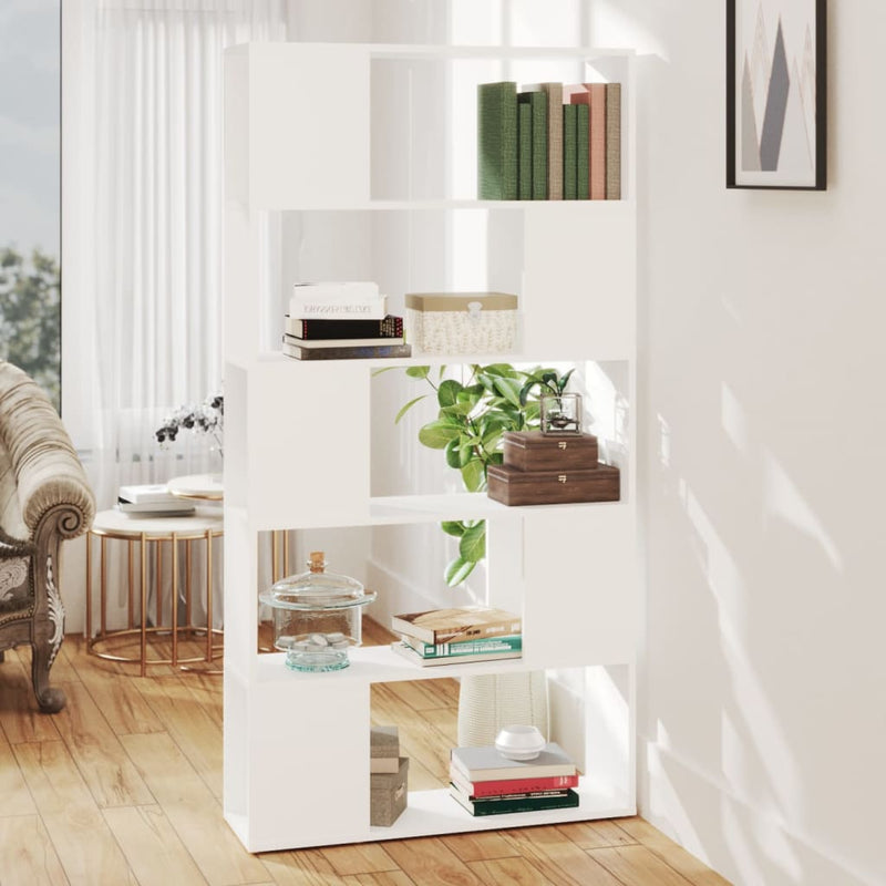 Book Cabinet Room Divider White 80x24x155 cm Engineered Wood