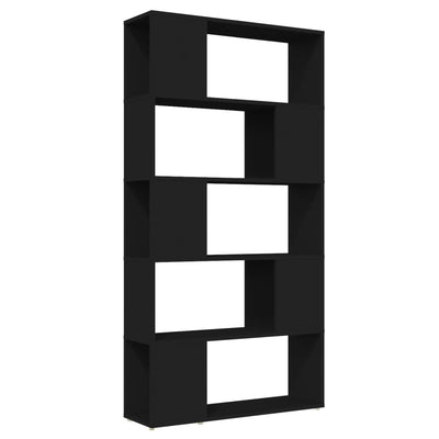 Book Cabinet Room Divider Black 80x24x155 cm Engineered Wood