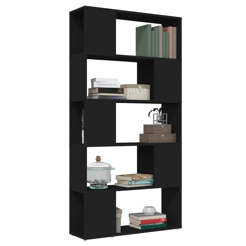 Book Cabinet Room Divider Black 80x24x155 cm Engineered Wood