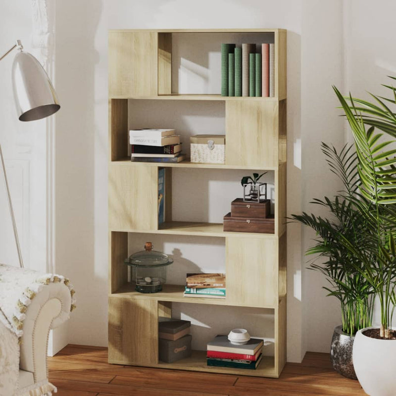 Book Cabinet Room Divider Sonoma Oak 80x24x155 cm Engineered Wood