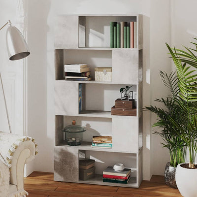 Book Cabinet Room Divider Concrete Grey 80x24x155 cm Engineered Wood