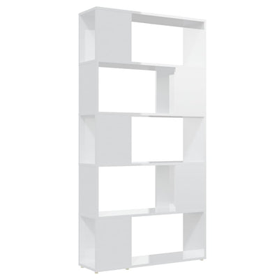 Book Cabinet Room Divider High Gloss White 80x24x155 cm Engineered Wood