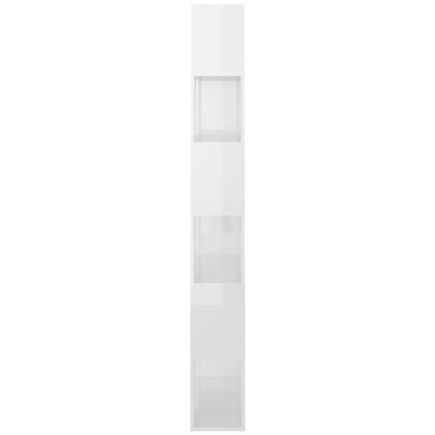 Book Cabinet Room Divider High Gloss White 80x24x186 cm Engineered Wood