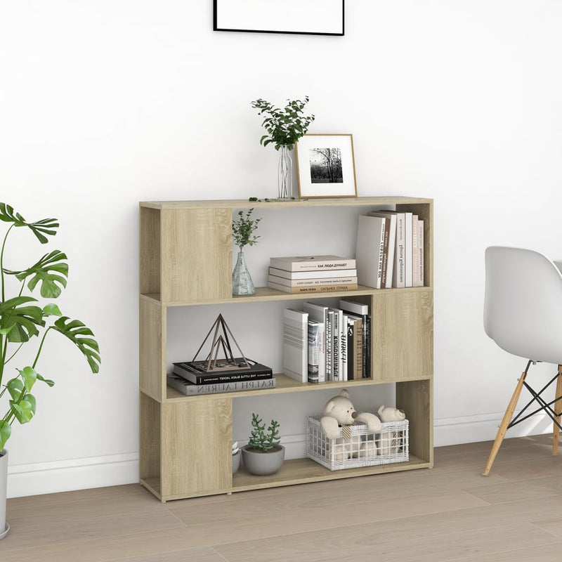 Book Cabinet Room Divider Sonoma Oak 100x24x94 cm