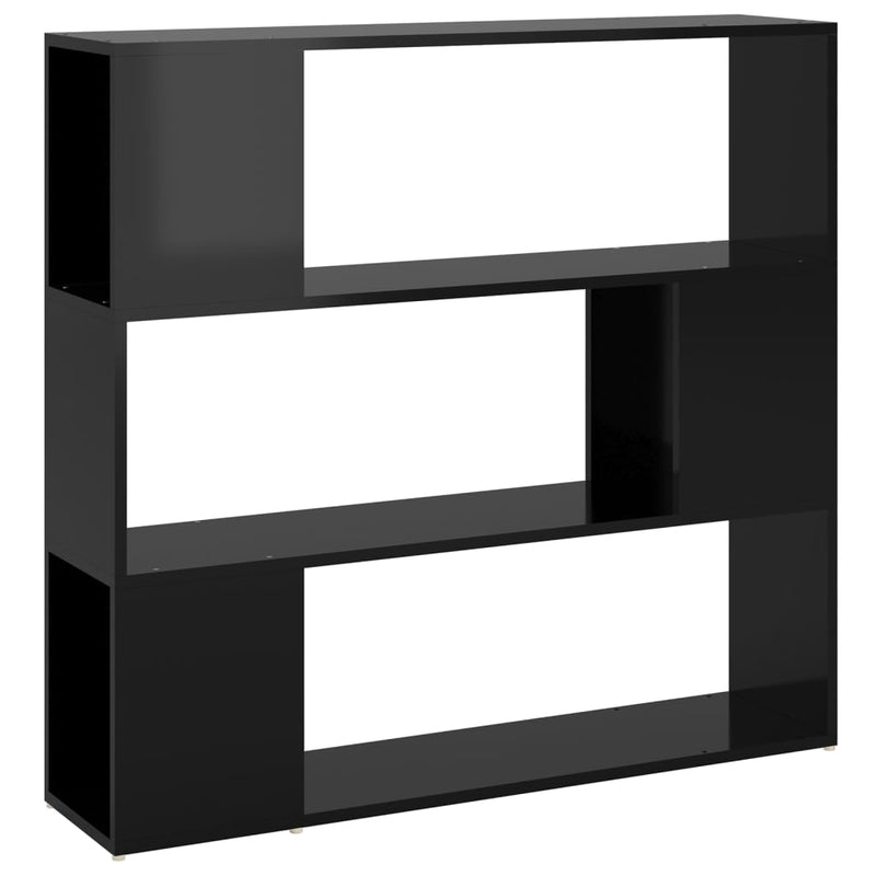 Book Cabinet Room Divider High Gloss Black 100x24x94 cm