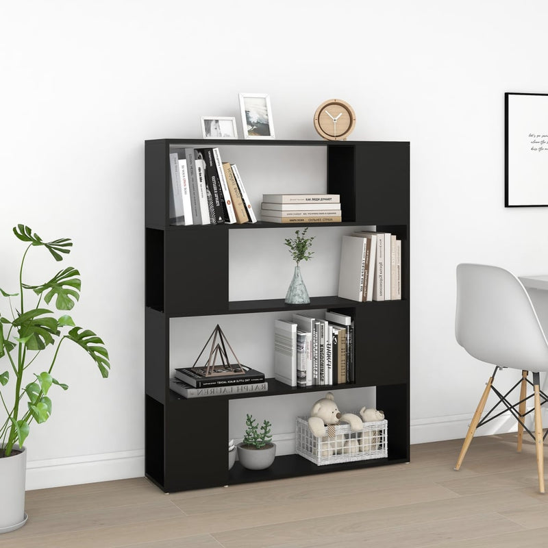 Book Cabinet Room Divider Black 100x24x124 cm