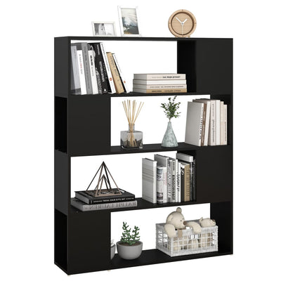 Book Cabinet Room Divider Black 100x24x124 cm