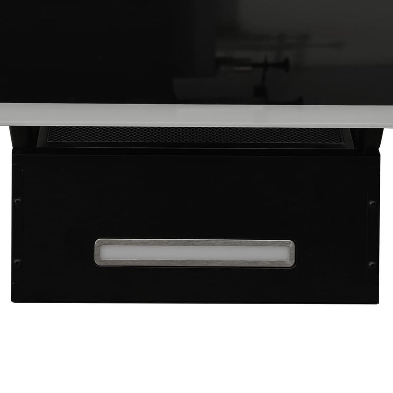 Wall Range Hood 90 cm Steel and Tempered Glass Black