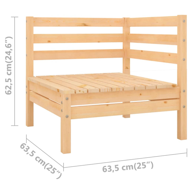 Garden Corner Sofa Solid Pinewood