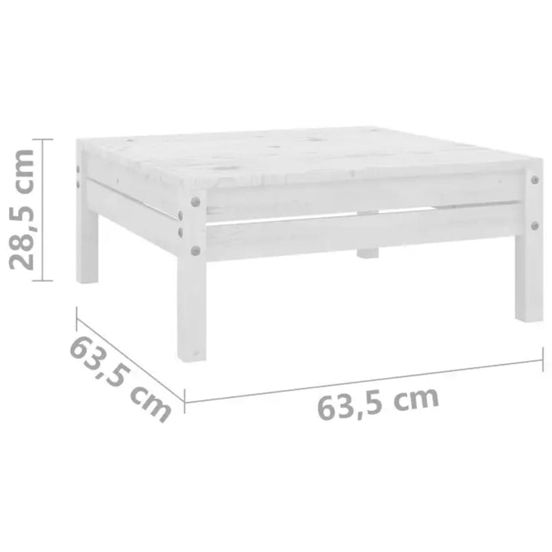 Garden Footstool White Solid Pinewood